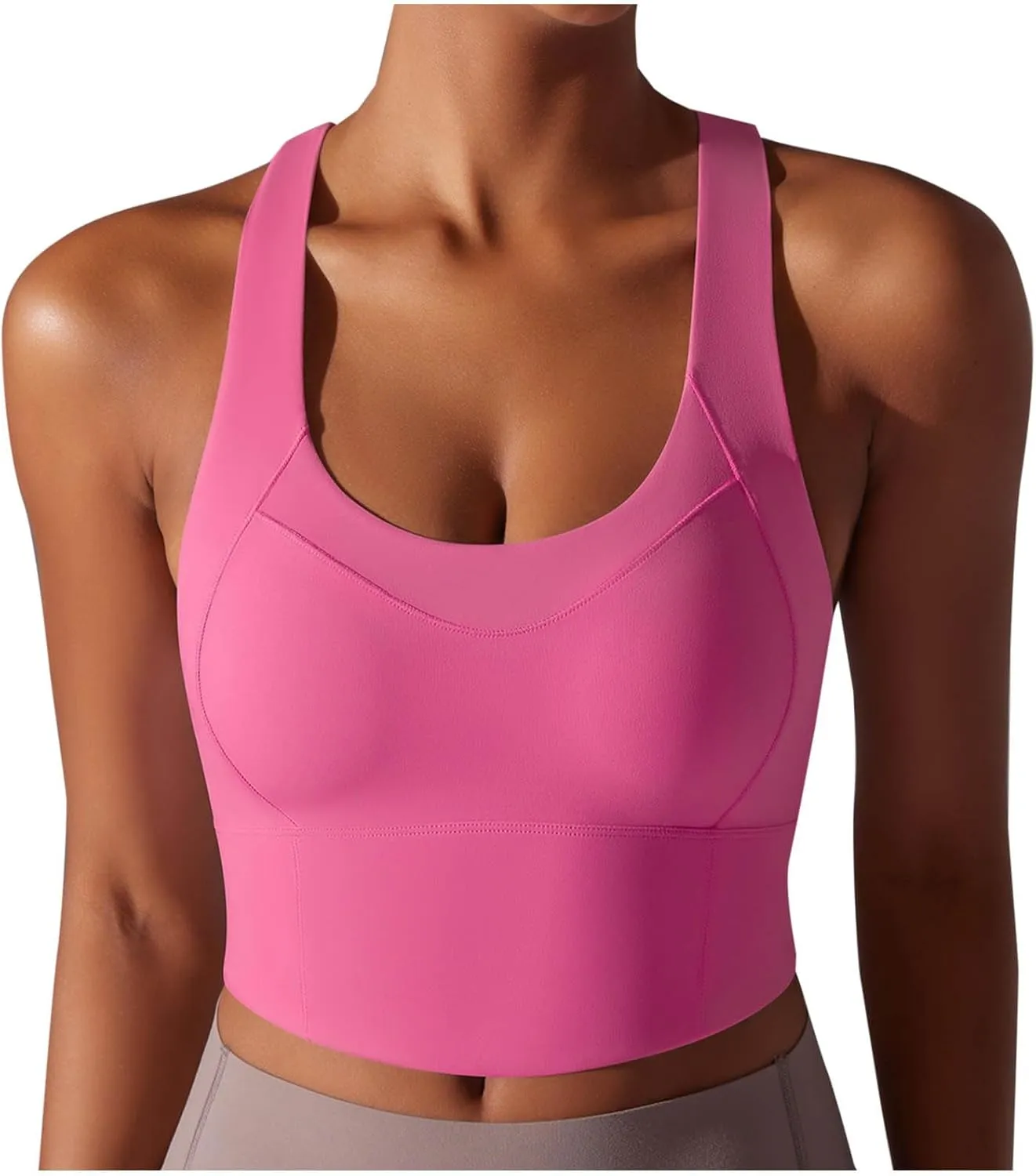 Workout Tank Tops Woman Racerback Cropped Tank Tops Sleeveless Athletic Yoga Camisole Gym Clothes with Built in Bra