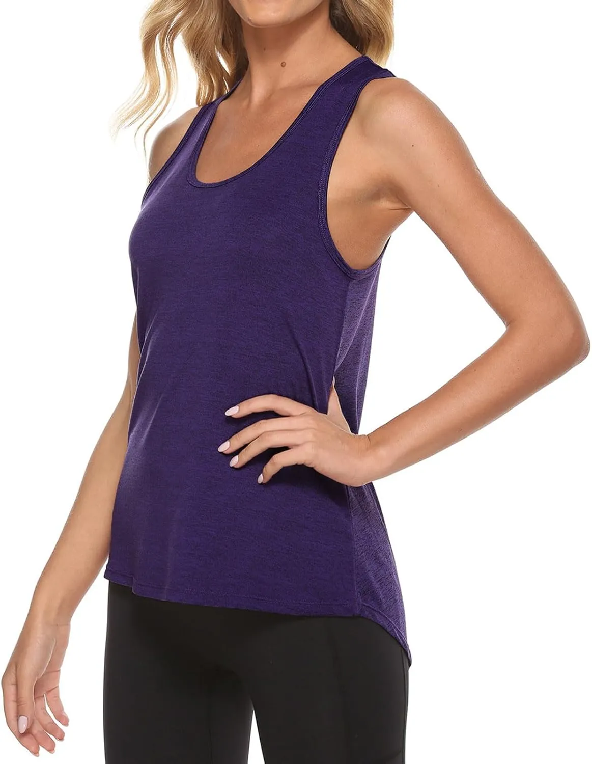 Workout Tops for Women Racerback Open Back Tank Tops Sleeveless Exercise Running Yoga Shirts Athletic Gym Clothes