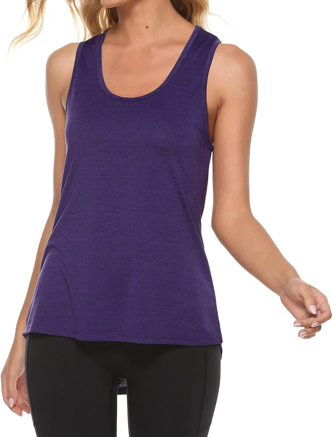 Workout Tops for Women Racerback Open Back Tank Tops Sleeveless Exercise Running Yoga Shirts Athletic Gym Clothes