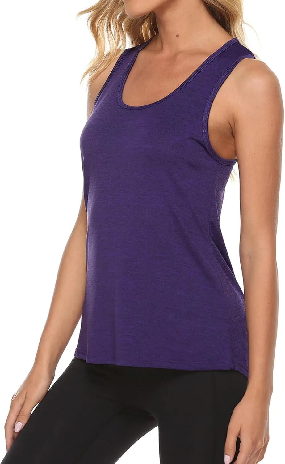 Workout Tops for Women Racerback Open Back Tank Tops Sleeveless Exercise Running Yoga Shirts Athletic Gym Clothes