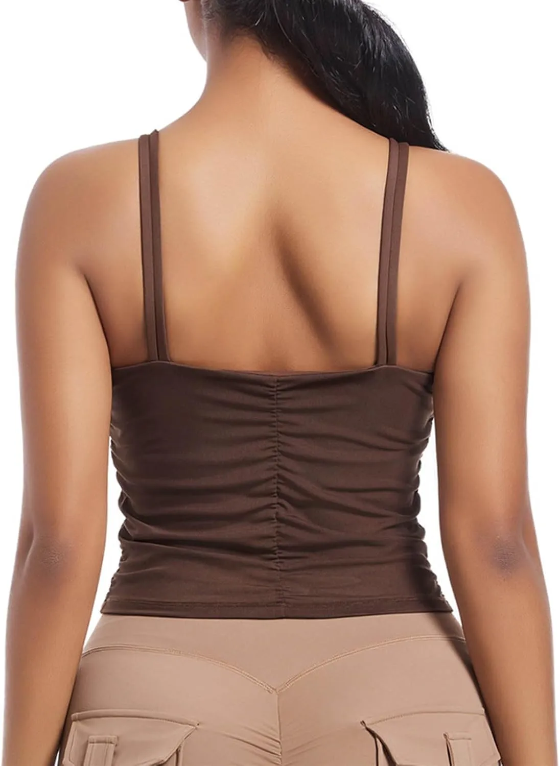 Workout Tops for Women Racerback Sleeveless Crop Tank Tops Seamless Athletic Yoga Sports Bras Running Tank Tops