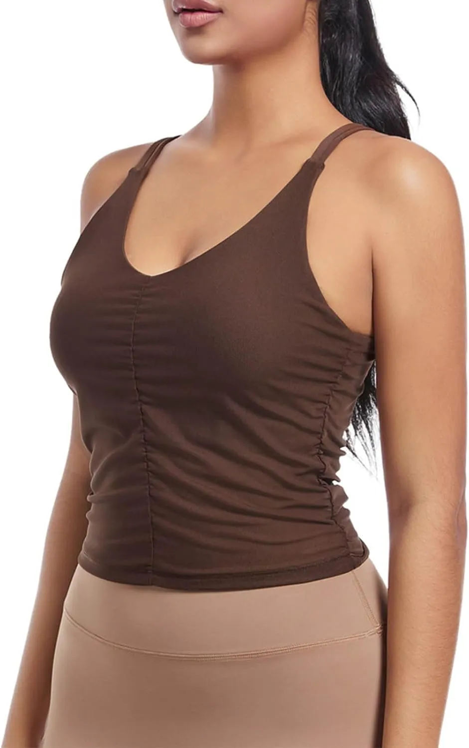 Workout Tops for Women Racerback Sleeveless Crop Tank Tops Seamless Athletic Yoga Sports Bras Running Tank Tops