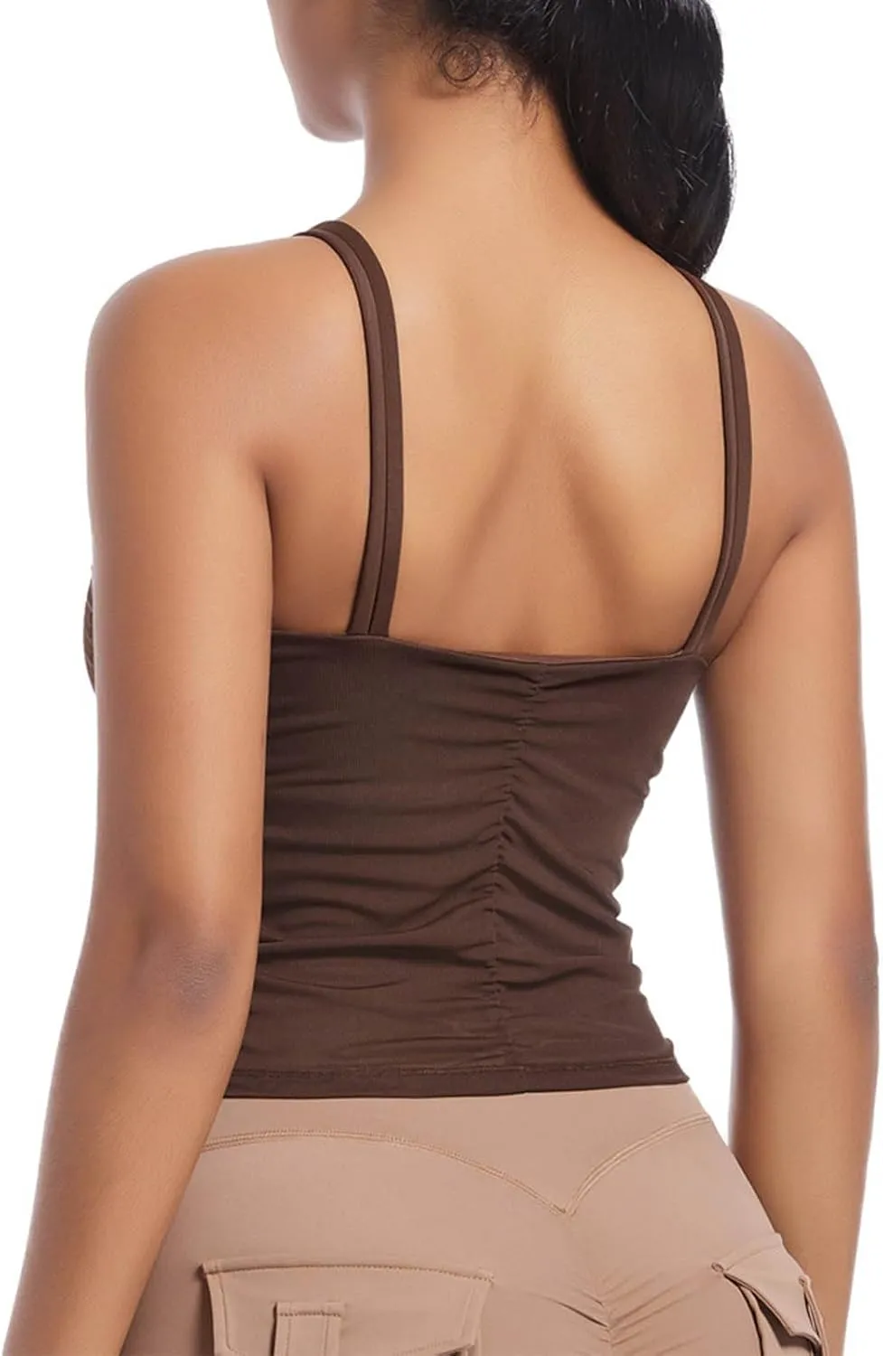 Workout Tops for Women Racerback Sleeveless Crop Tank Tops Seamless Athletic Yoga Sports Bras Running Tank Tops