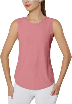 Workout Tops for Women Racerback Sports Athletic Tank Tops Sleeveless Loose Fit Yoga Shirts Running Gym Clothes