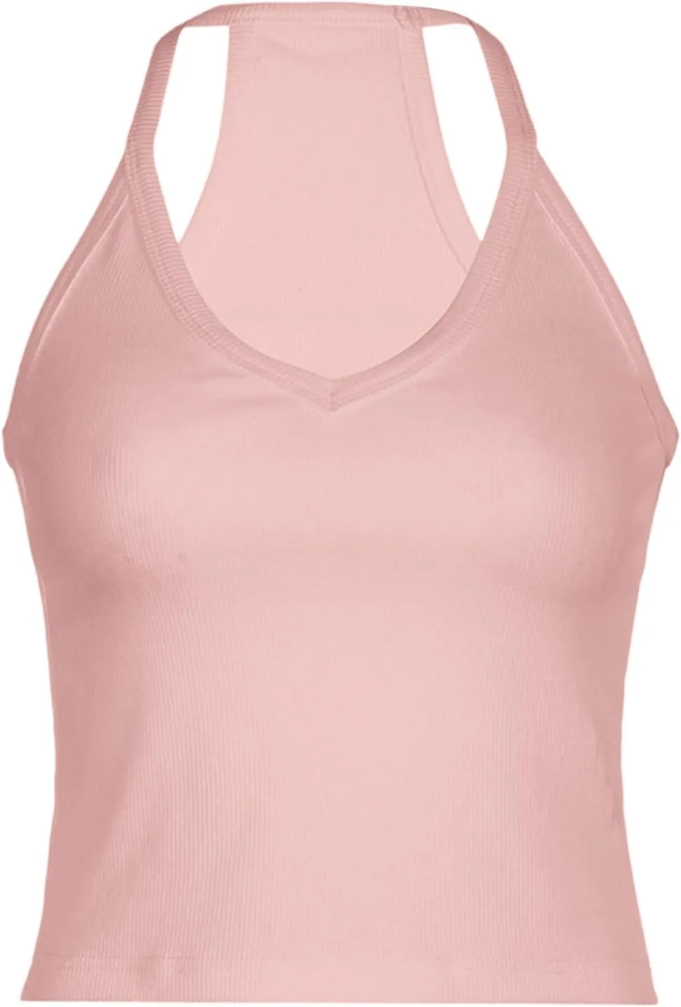 Workout Yoga Tops for Women Racerback Basic Tank Summer Spaghetti Strap Camisole V Neck Slim Fit Ribbed Sleeveless