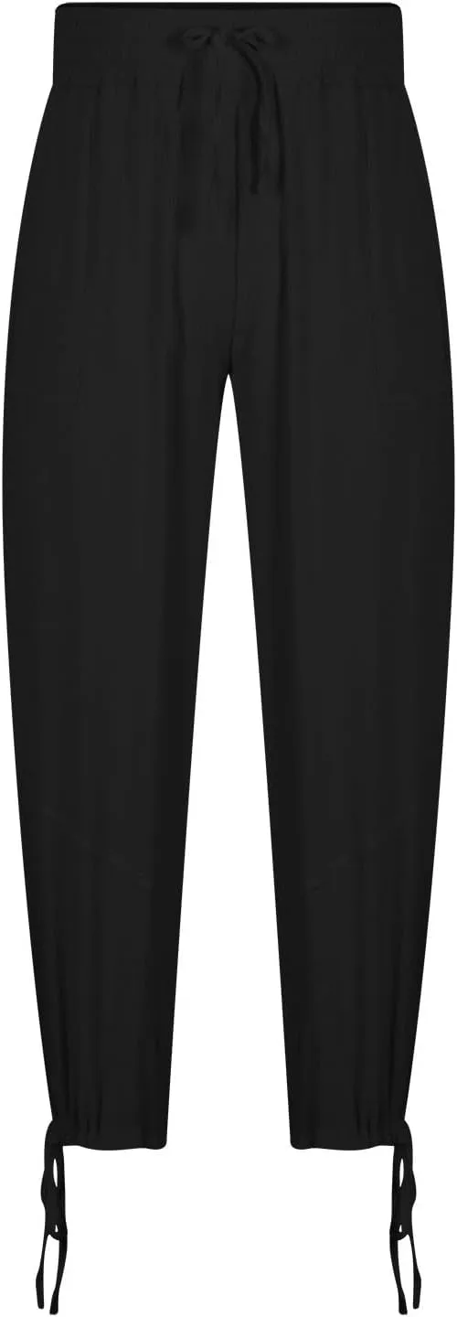 Xiaojmake Mens Capri Pants Drawstring Linen Harem Pants Casual Lounge Baggy Ankle Beach Travel Vacation Joggers with Pockets