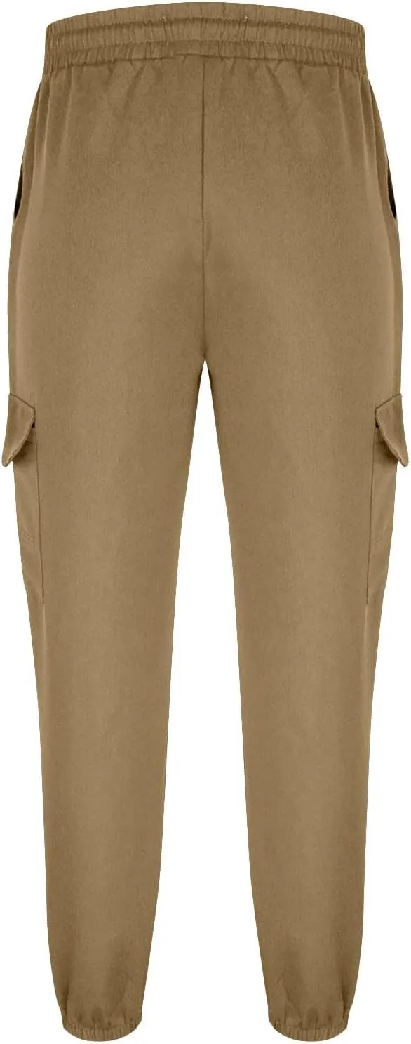 Xiaojmake Men's Cargo Joggers Pants Stretch Elastic Waist Drawstring Tapered Sweatpants Hiking Athletic Pants with Pockets