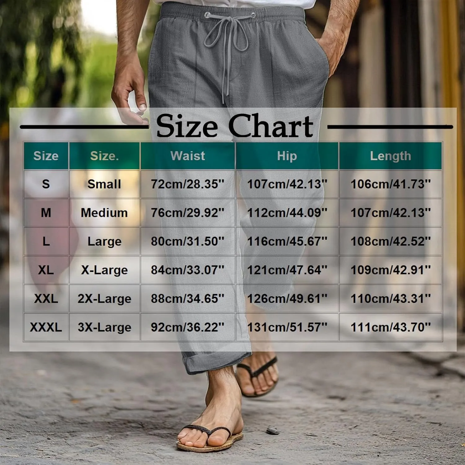 Xiaojmake Mens Cropped Elastic Waist Linen Pants Comfy Drawstring Slim with Pockets Daily Capris Pant Fashion Crop Trousers