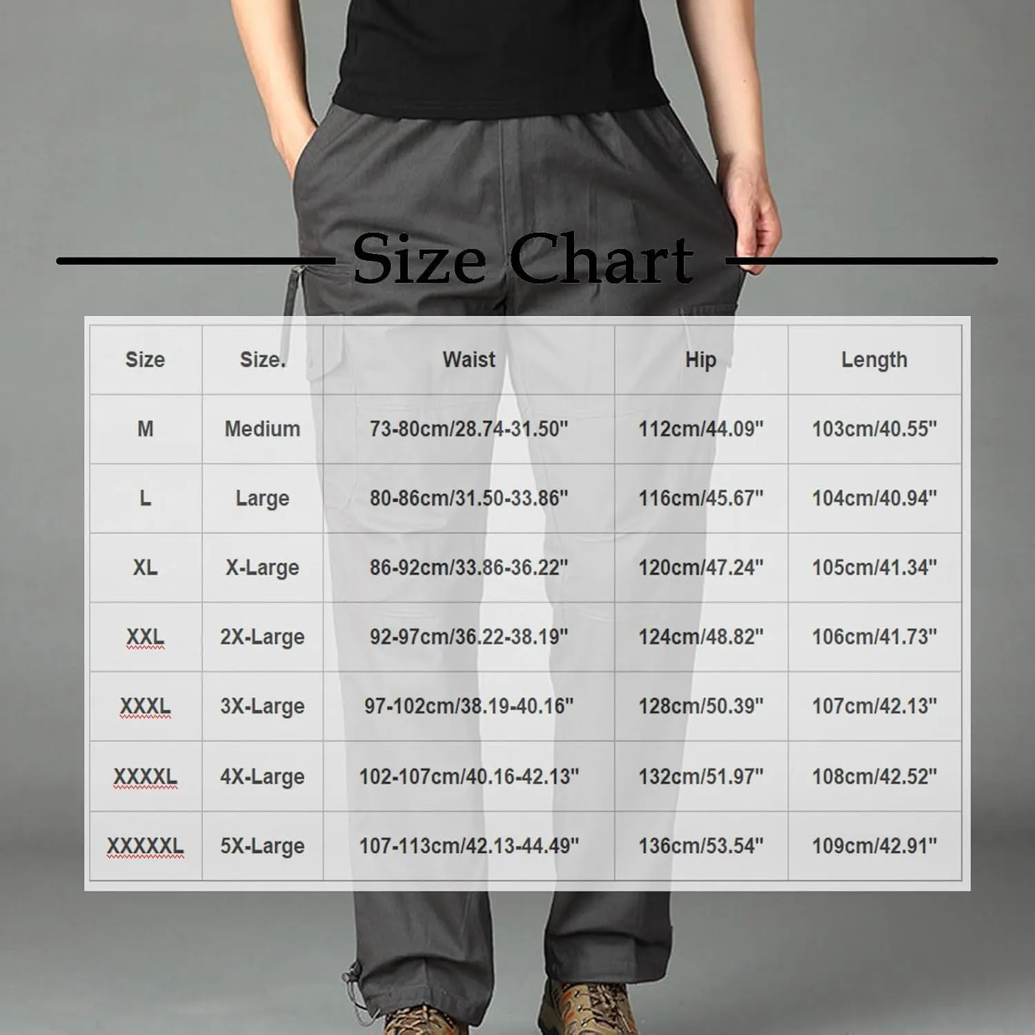 Xiaojmake Men's Straight Cargo Pants Casual Elastic Waist Loose Lightweight Workwear Pull On Pant Athletic Jogger Sweatpants