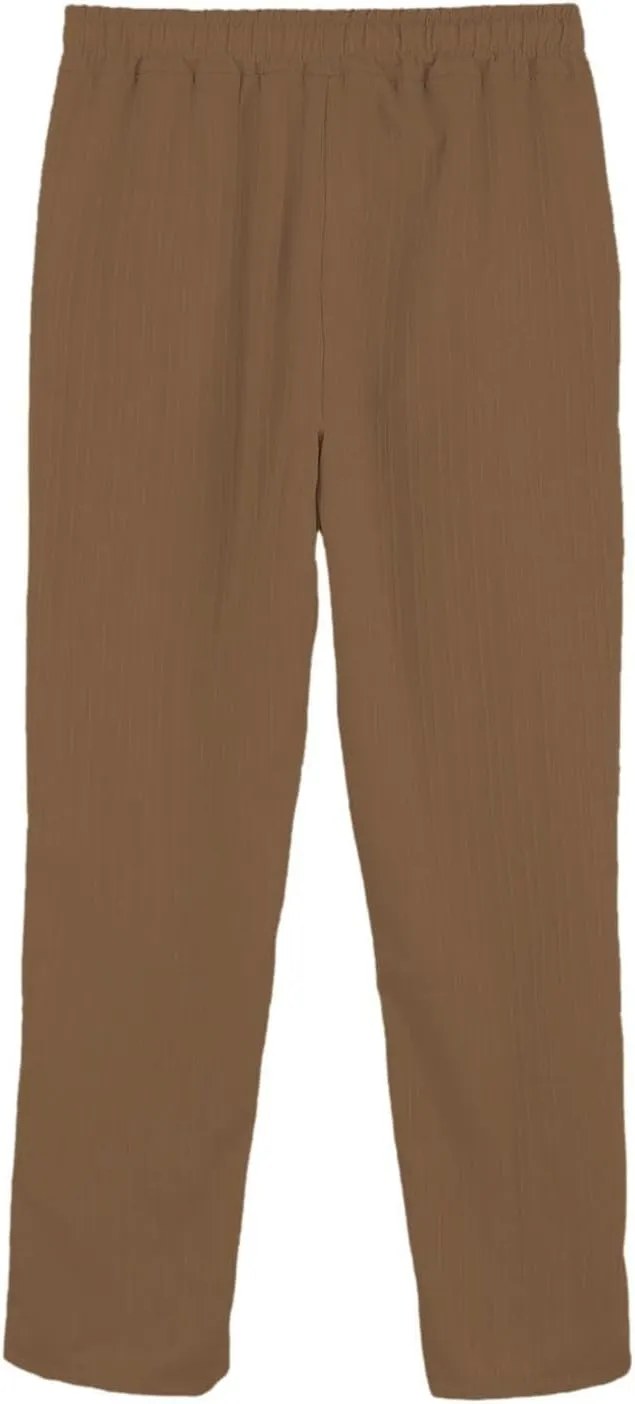 Xiaojmake Summer Linen Casual Long Pants for Men Elastic Waist Straight Leg Joggers Beach Boho Pants Vacation Lounge Trousers