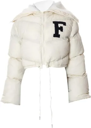 XUNRYAN Women Teen Girls Fashion Y2K Jackets Winter Warm Down Coats Cropped Puffer Jacket Lightweight Full Zip-Up Fleece Coat