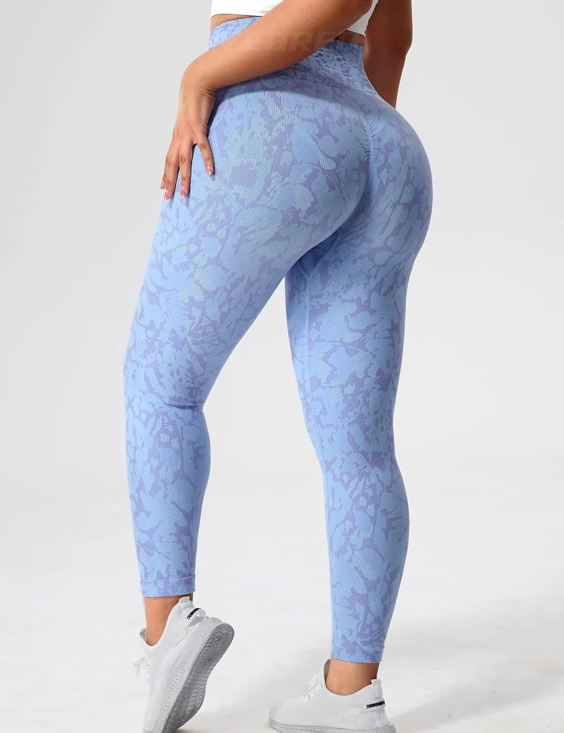 YEOREO Workout Leggings for Women V Waist Scrunch Gym Leggings Butt Lifting Seamless Yoga Pants