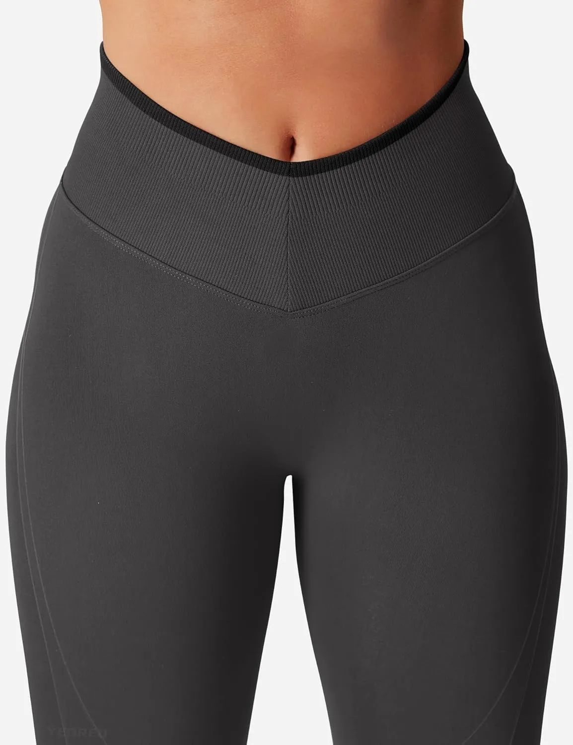YEOREO Workout Leggings for Women V Waist Scrunch Gym Leggings Butt Lifting Seamless Yoga Pants