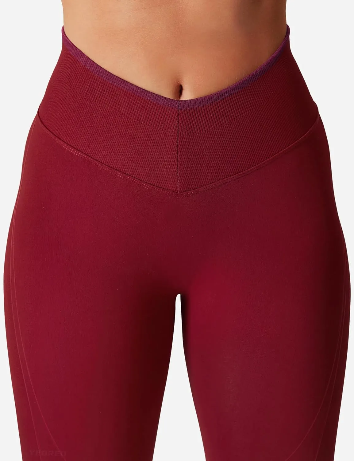 YEOREO Workout Leggings for Women V Waist Scrunch Gym Leggings Butt Lifting Seamless Yoga Pants