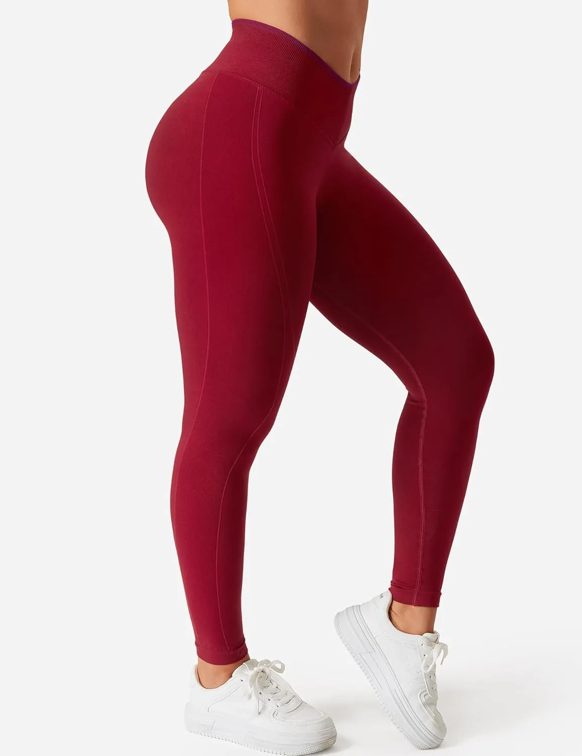YEOREO Workout Leggings for Women V Waist Scrunch Gym Leggings Butt Lifting Seamless Yoga Pants