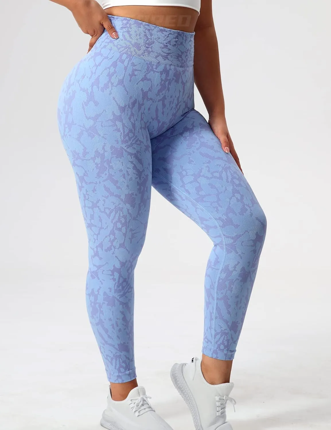 YEOREO Workout Leggings for Women V Waist Scrunch Gym Leggings Butt Lifting Seamless Yoga Pants