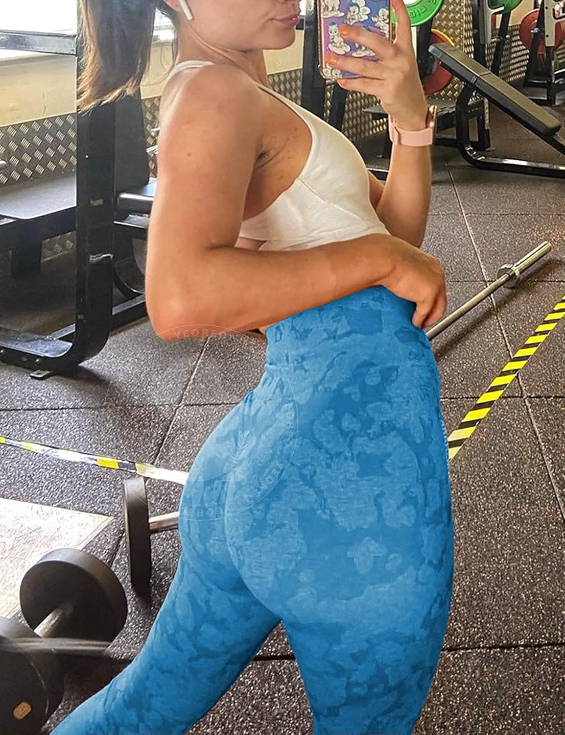 YEOREO Workout Leggings for Women V Waist Scrunch Gym Leggings Butt Lifting Seamless Yoga Pants