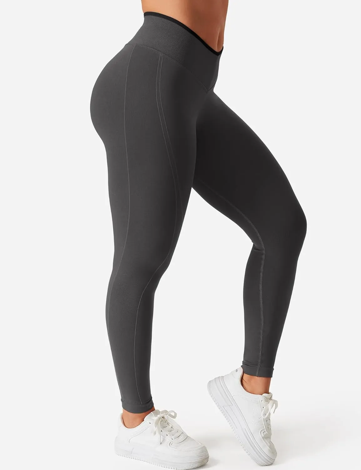 YEOREO Workout Leggings for Women V Waist Scrunch Gym Leggings Butt Lifting Seamless Yoga Pants