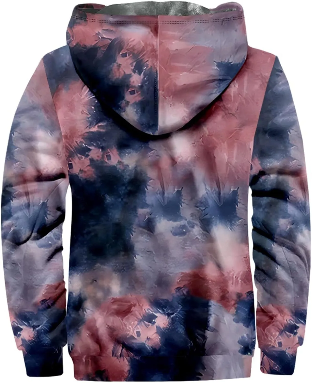 Ymosrh Men's Casual Hooded Jacket Graphic Sherpa Lined Fleece Hoodie Jacket Winter Warm Sweatershirt Coats Jacket, M-7XL