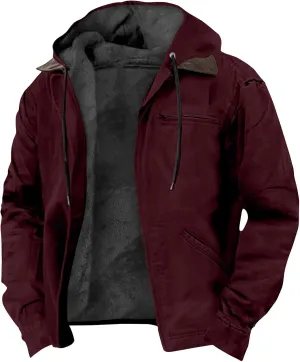 Ymosrh Men's Casual Jacket Sweatshirts Fleece Jackets Thick Sherpa Lined Winter Hoodie Coats Outwear Jacket, S-8XL