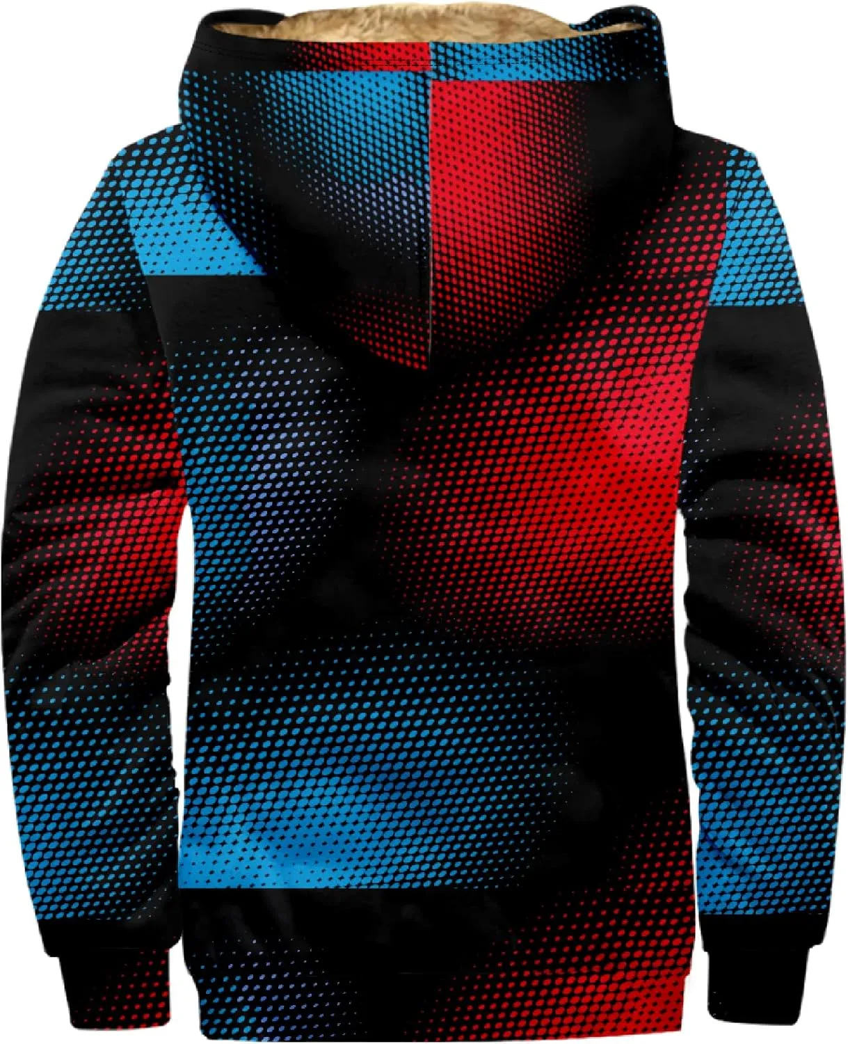 Ymosrh Men's Fleece Jacket with Hood Winter Graphic Warm Thicken Sherpa Lined Full Zip Jackets Coats, S-4XL