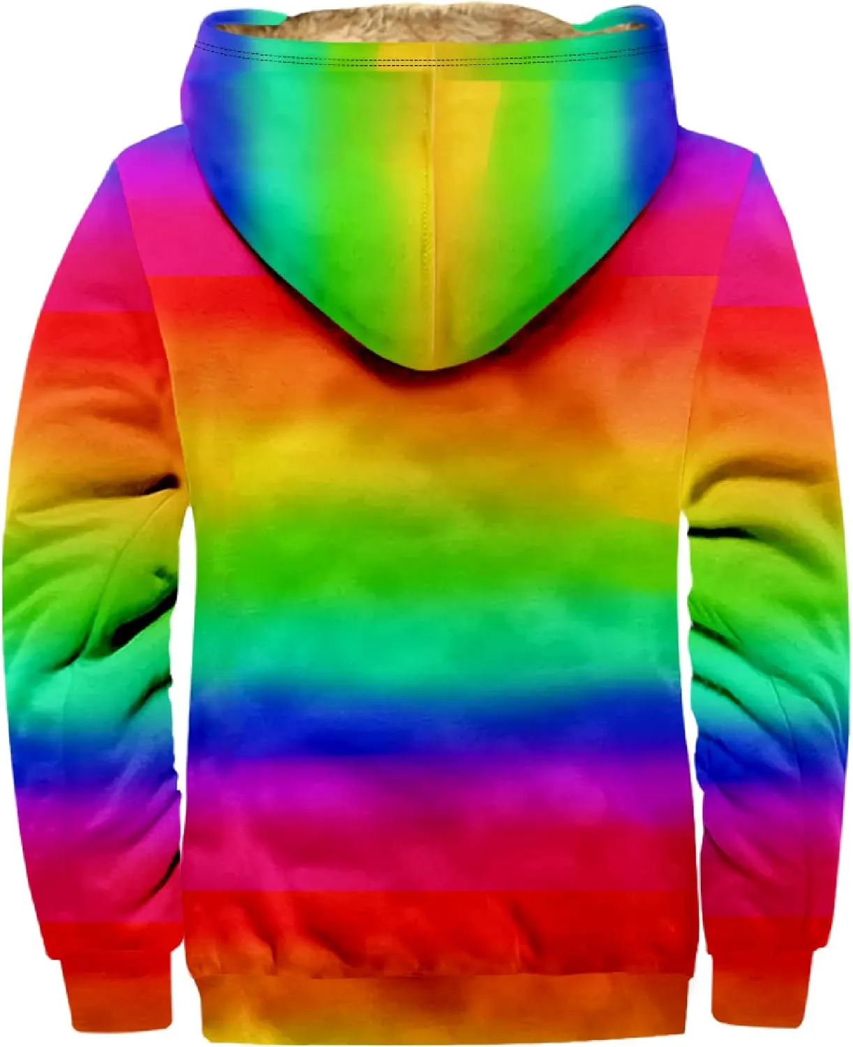 Ymosrh Men's Fleece Jacket with Hood Winter Graphic Warm Thicken Sherpa Lined Full Zip Jackets Coats, S-4XL