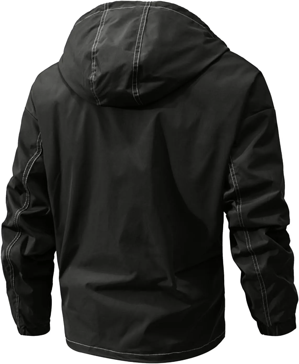 Ymosrh Men's Jacket Coat with Hood Lightweight Waterproof Jacket Raincoat for Hiking Travel Tactical Jackets, S-2XL