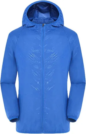 Ymosrh Men's Jackets Lightweight Waterproof Coated Hooded Rain Jacket Windbreaker Jacket, M-3XL