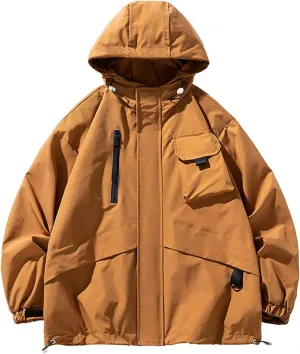 Ymosrh Men's Rain Coat Waterproof Lightweight Hooded Jacket Outdoor Raincoat Shell Jacket Hiking Travel Jacket, M-3XL