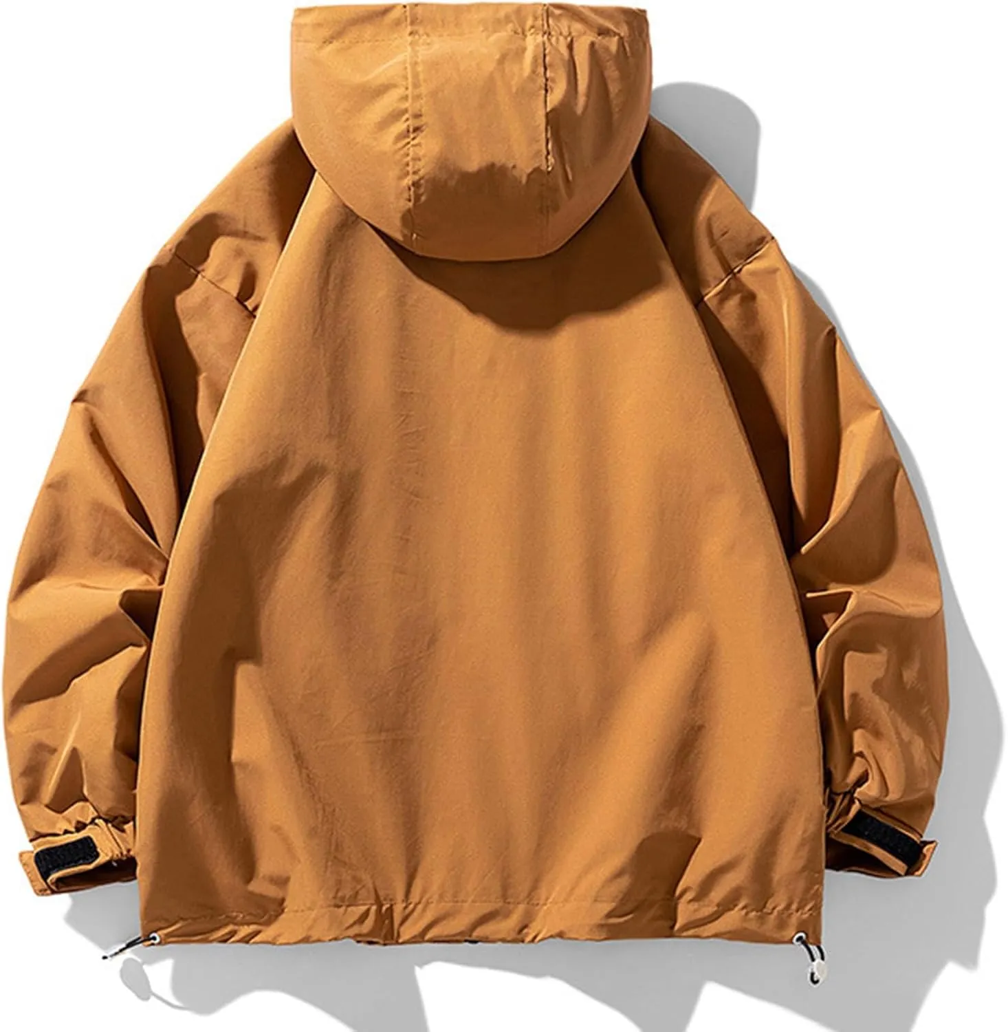 Ymosrh Men's Rain Coat Waterproof Lightweight Hooded Jacket Outdoor Raincoat Shell Jacket Hiking Travel Jacket, M-3XL