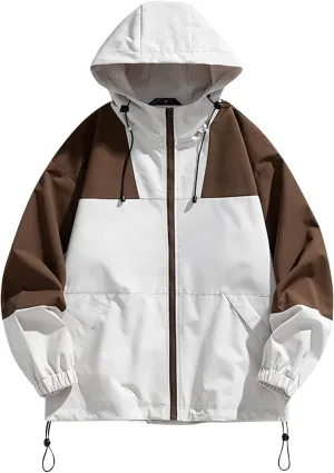 Ymosrh Men's Rain Jacket for Waterproof with Hood Raincoat Lightweight Windbreaker Outdoors Suits Jacket, M-4XL