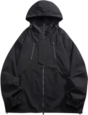 Ymosrh Men's Rain Jackets Waterproof Jackets with Hood Raincoat Lightweight Windbreaker Outdoors Suits Jacket, M-5XL