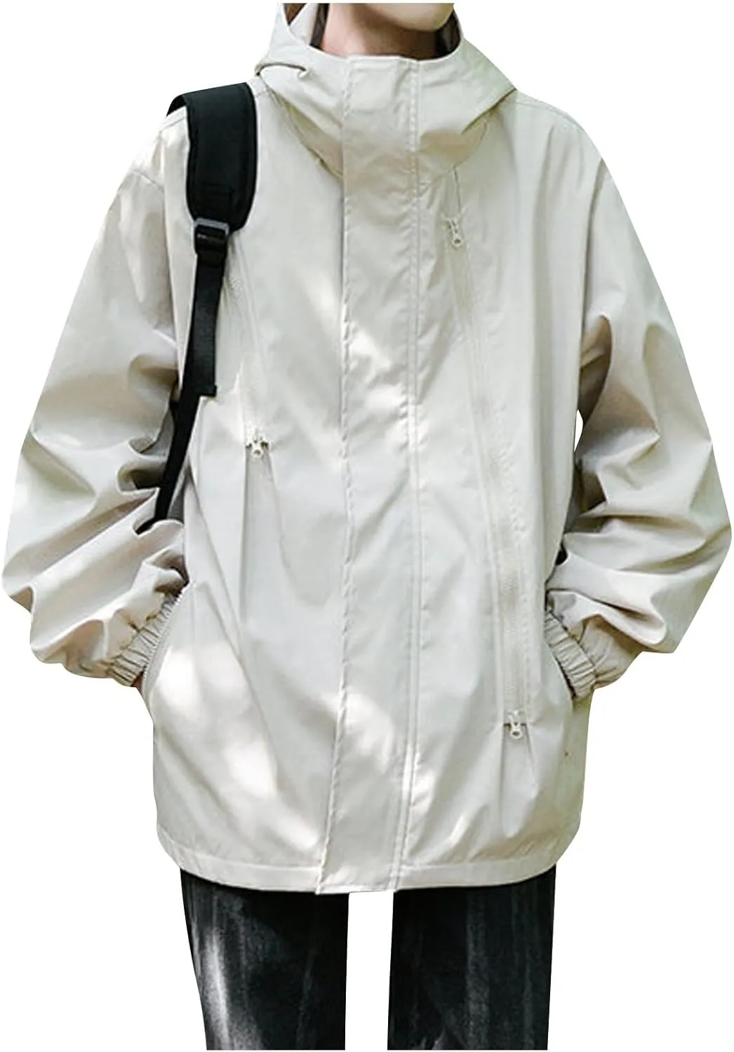 Ymosrh Men's Rain Jackets Waterproof Jackets with Hood Raincoat Lightweight Windbreaker Outdoors Suits Jacket, M-5XL