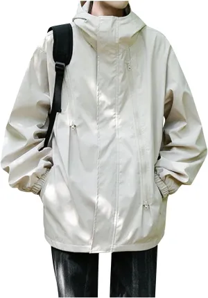 Ymosrh Men's Rain Jackets Waterproof Jackets with Hood Raincoat Lightweight Windbreaker Outdoors Suits Jacket, M-5XL