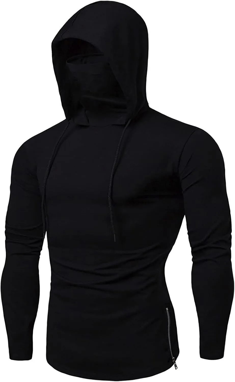 Ymosrh Mens Shirts with Hoodies Long Sleeve T Shirts Athletic Running Gym Workout Casual Hooded Tee Top Shirt, M-3XL