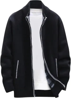 Ymosrh Winter Jackets for Men and Men's Fashion Loose Cardigan Warm Lapel Hooded Jacket Sweater Waterproof Jackets