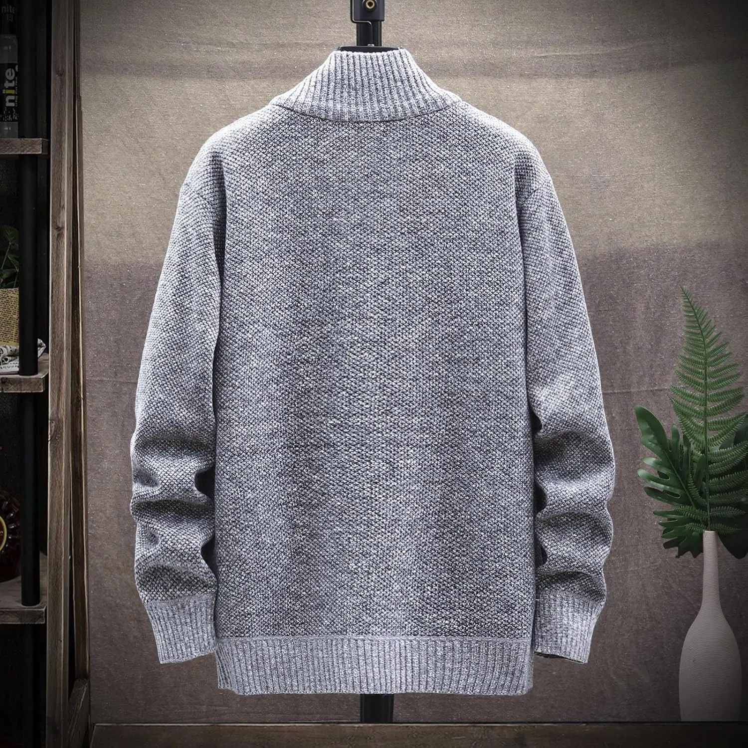 Ymosrh Winter Jackets for Men and Men's Fashion Loose Cardigan Warm Lapel Hooded Jacket Sweater Waterproof Jackets