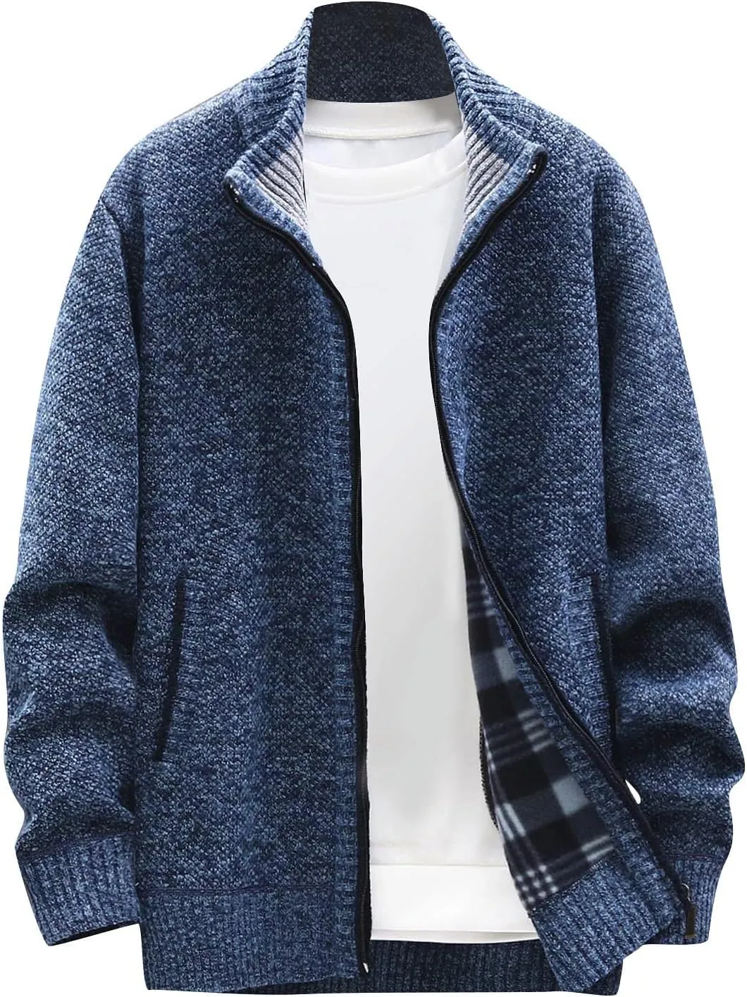 Ymosrh Winter Jackets for Men and Men's Fashion Loose Cardigan Warm Lapel Hooded Jacket Sweater Waterproof Jackets
