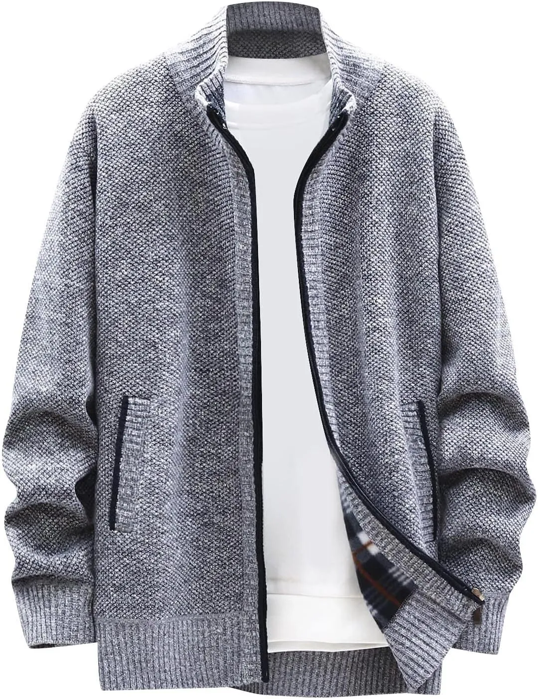 Ymosrh Winter Jackets for Men and Men's Fashion Loose Cardigan Warm Lapel Hooded Jacket Sweater Waterproof Jackets