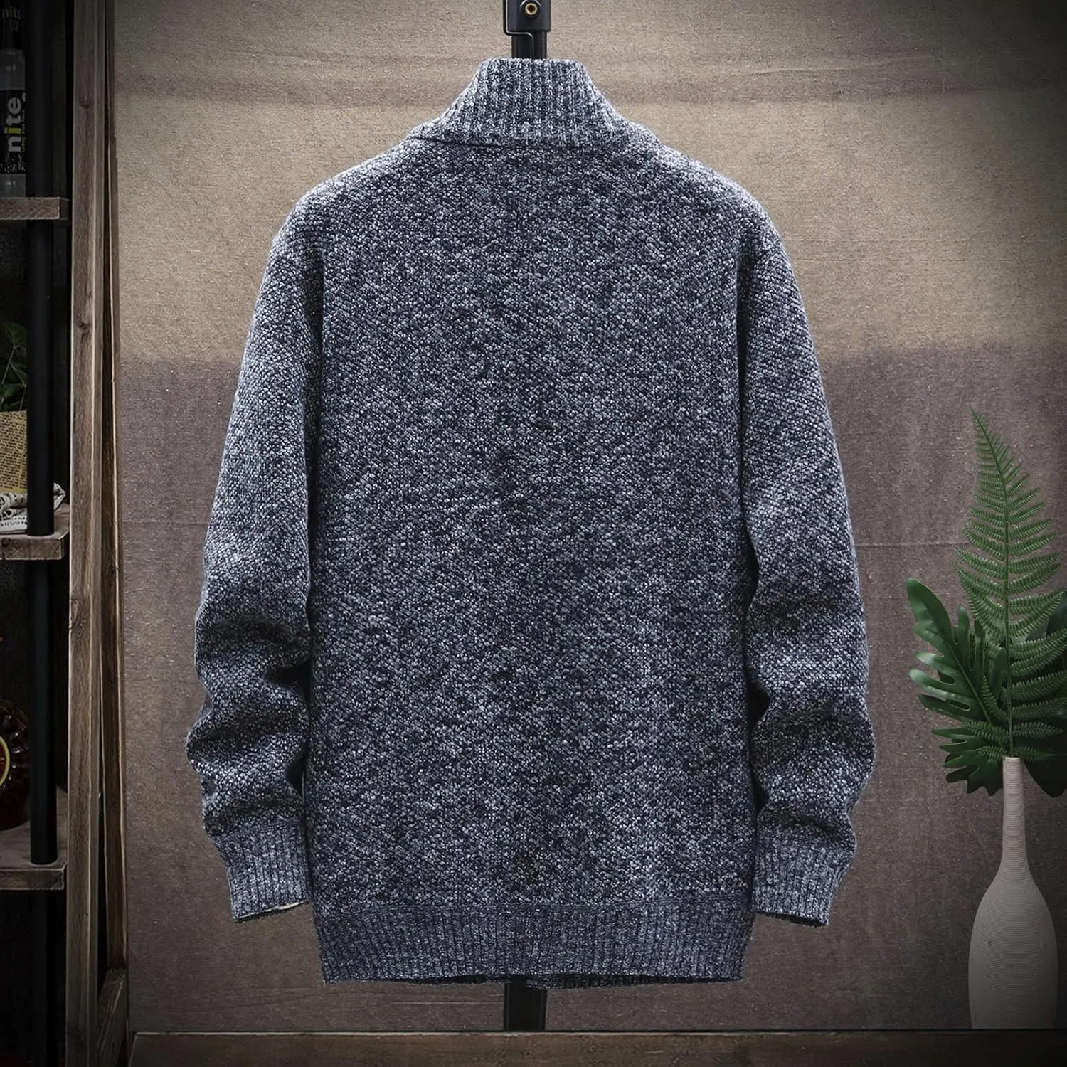 Ymosrh Winter Jackets for Men and Men's Fashion Loose Cardigan Warm Lapel Hooded Jacket Sweater Waterproof Jackets