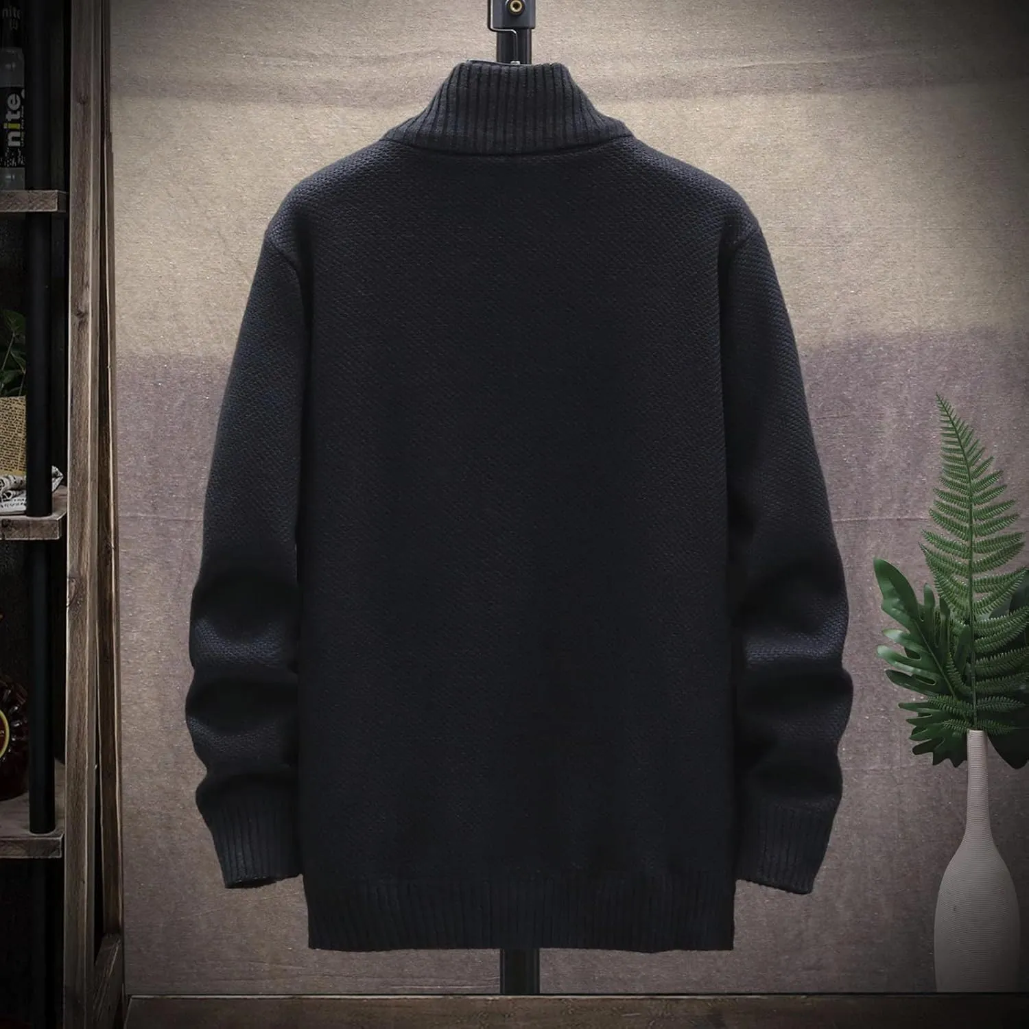 Ymosrh Winter Jackets for Men and Men's Fashion Loose Cardigan Warm Lapel Hooded Jacket Sweater Waterproof Jackets
