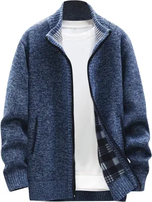 Ymosrh Winter Jackets for Men and Men's Fashion Loose Cardigan Warm Lapel Hooded Jacket Sweater Waterproof Jackets