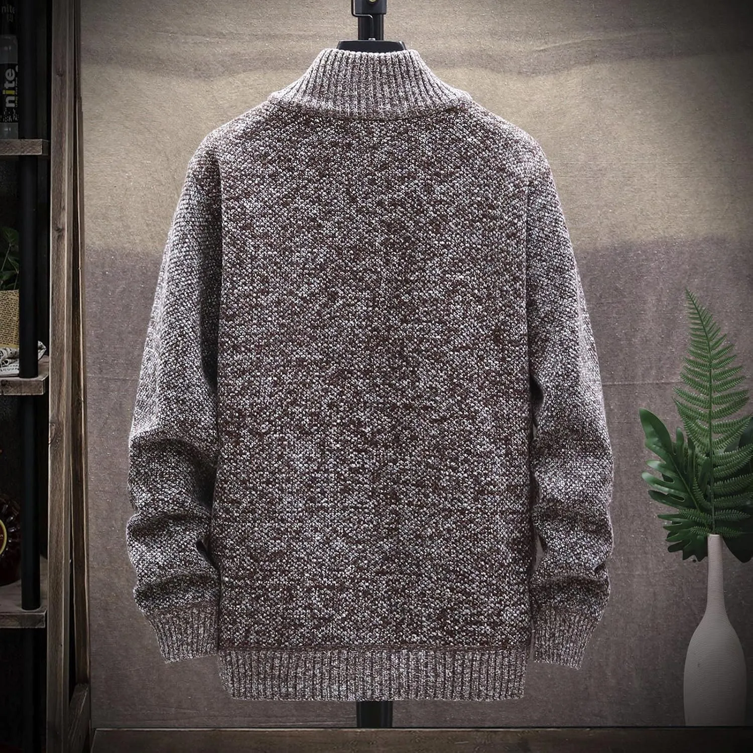 Ymosrh Winter Jackets for Men and Men's Fashion Loose Cardigan Warm Lapel Hooded Jacket Sweater Waterproof Jackets