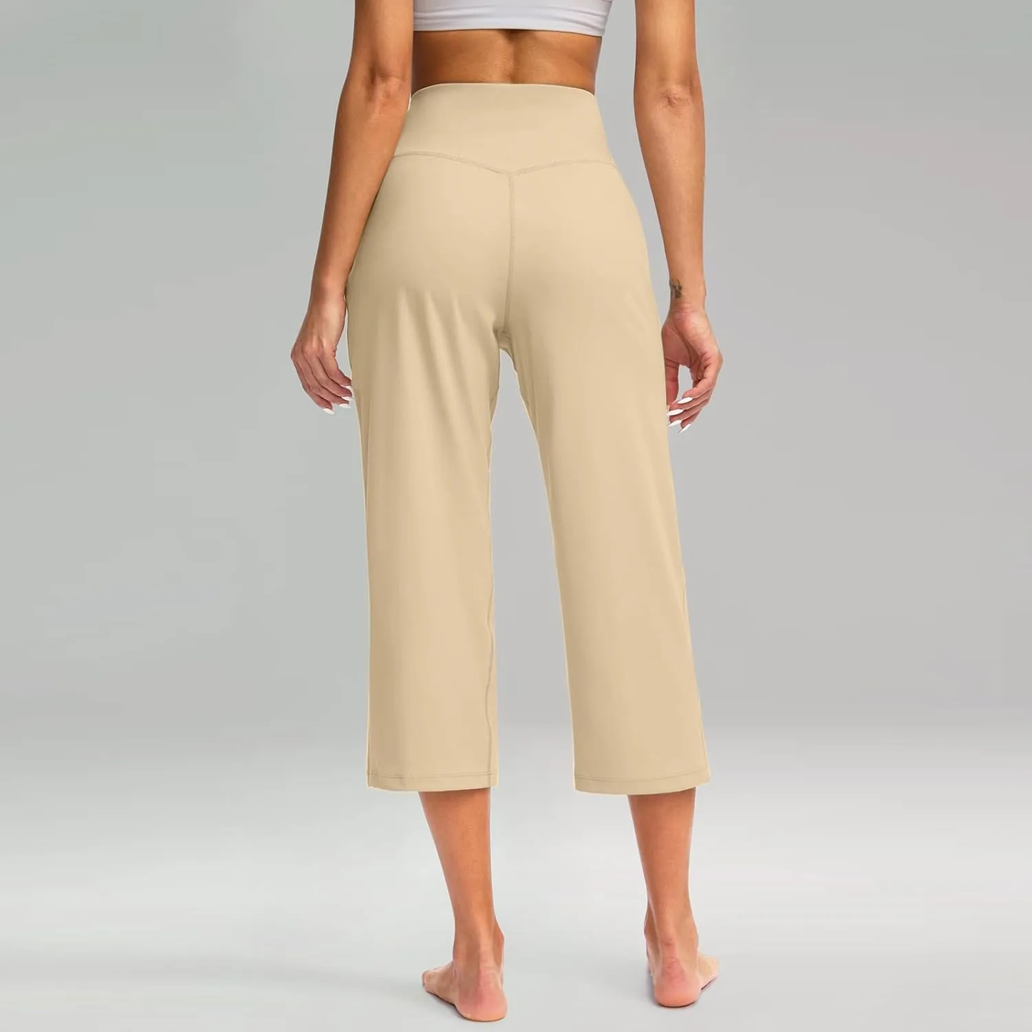 Yoga Pant for Women High Waist Comfy Baggy Wide Leg Cropped Trouser 2025 Summer Hiking Workout Sweatpants with Pocket