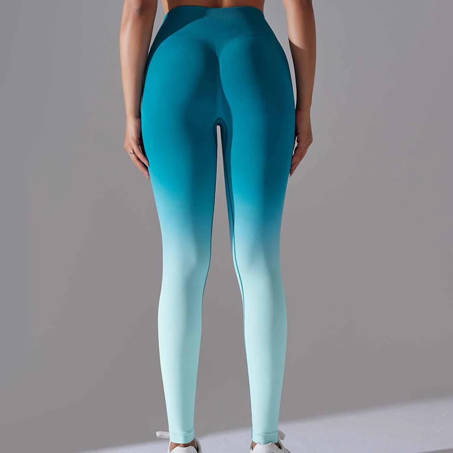 Yoga Pants for Women Compression Tights High Waist Gym Leggings Gradient Workout Trousers Exercise Gym Fitness Bottoms