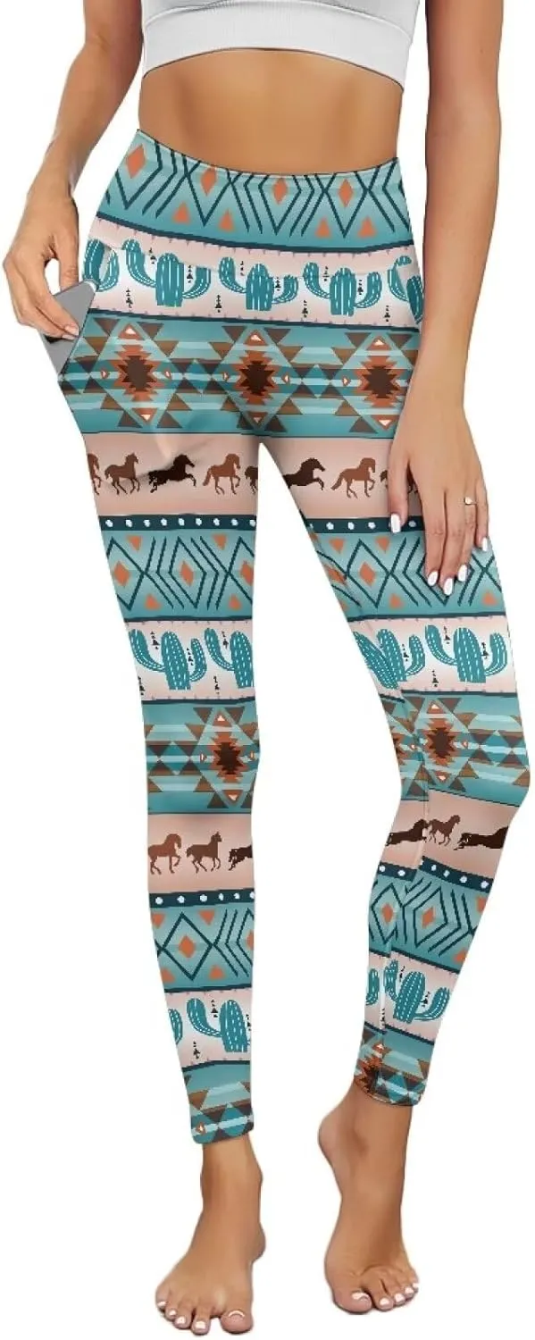 Yoga Pants Leggings with Pockets for Women High Waisted Butt Lifting Buttery Soft Athletic Workout Gym Pants