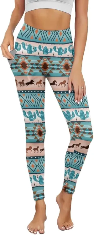 Yoga Pants Leggings with Pockets for Women High Waisted Butt Lifting Buttery Soft Athletic Workout Gym Pants