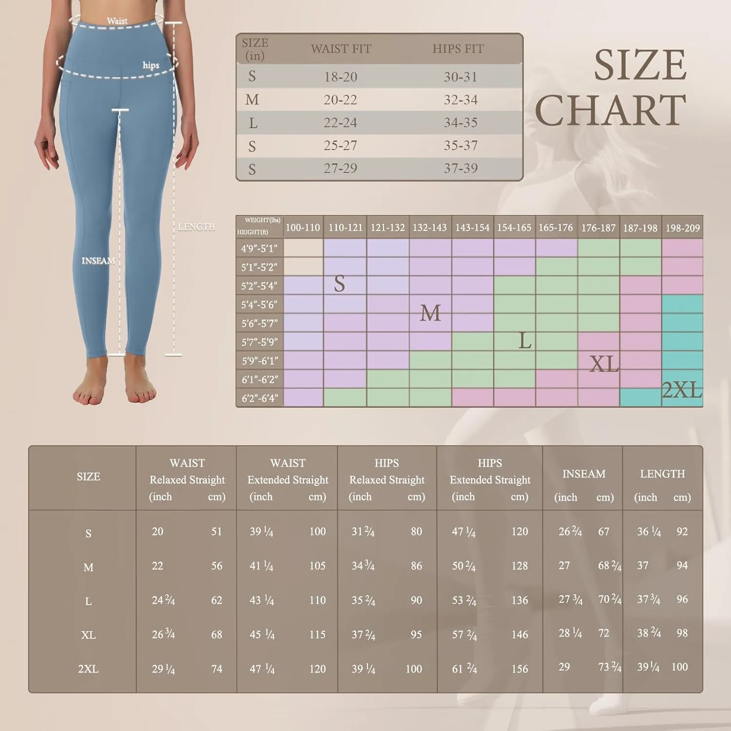 Yoga Pants Women Tummy Control Leggings for Women Active Gym Pants High Waisted Workout Leggings with Pockets