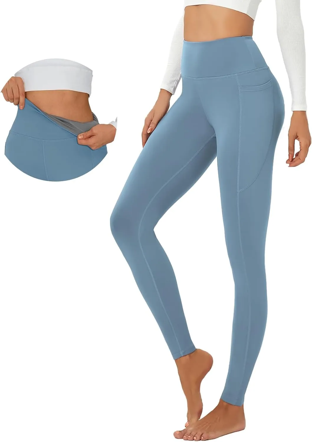 Yoga Pants Women Tummy Control Leggings for Women Active Gym Pants High Waisted Workout Leggings with Pockets