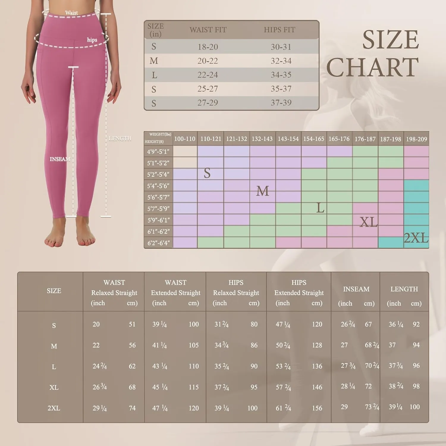 Yoga Pants Women Tummy Control Leggings for Women Active Gym Pants High Waisted Workout Leggings with Pockets